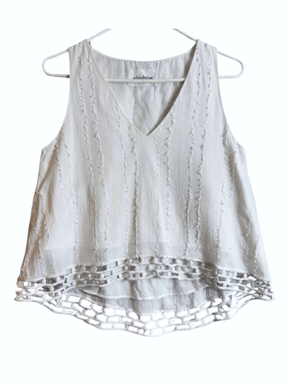 Nicholas Delicate Cotton Boho V Neck Tank Top